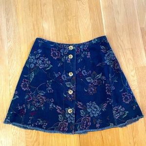 Urban outfitters embroidered jean skirt